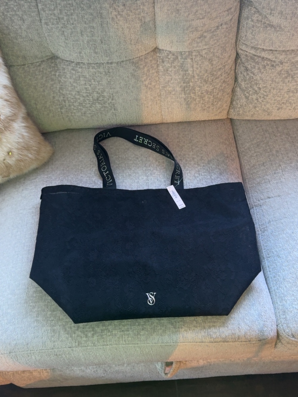 Victoria's Secret Black Logo Tote Bag NWT